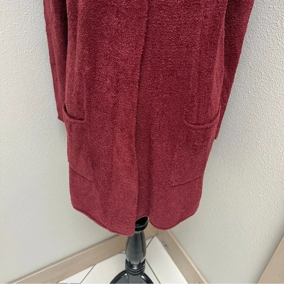New Barefoot Dreams Cozychic Lite Long Open Front Cardigan Garnet NWT Women’s XS - Picture 4 of 13